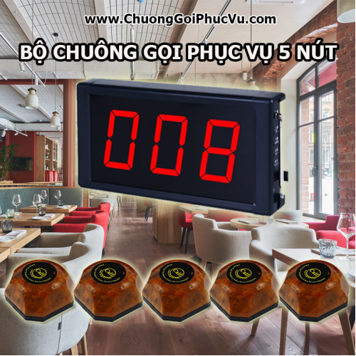 Bộ chuông gọi phục vụ KA-S5000 + 5 nút gọi Bộ chuông gọi phục vụ KA-S5000 + 5 nút gọi